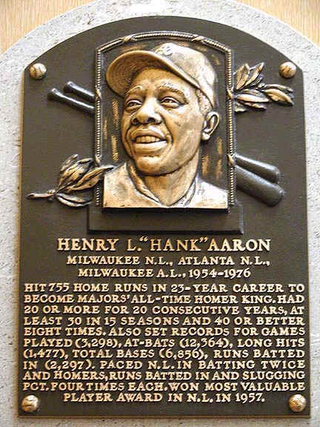 Aaron’s plaque at the Hall Of Fame